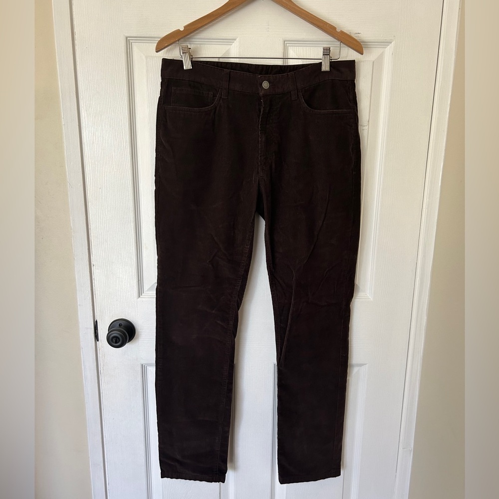 John Lewis & Partners Slim Fit Brown Corduroy Pants Men